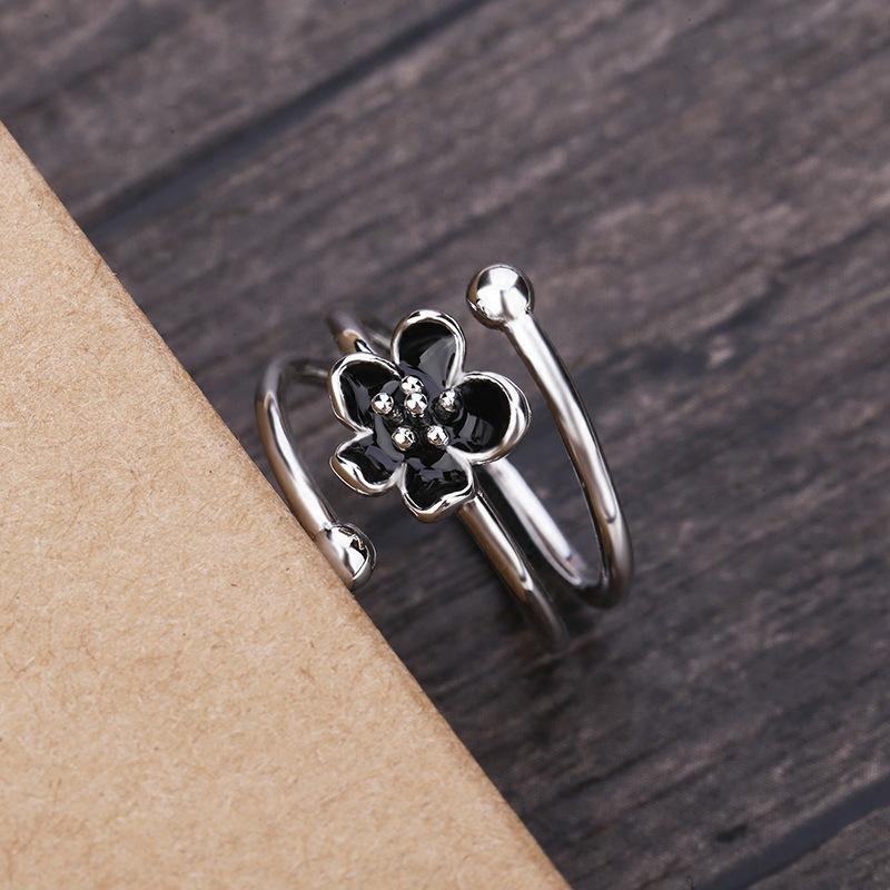 Trendy Style Stylish Jewelry Retro Retro Flower Opening Rings For Women Gathering Party Event Bijoux Anillos Jz431Fashion Jewelry