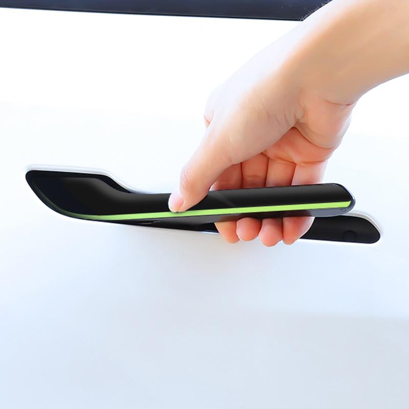 Door Handle Protective Stickers for Tesla Model 3/Y 2021-2025 Accessories Anti-Scratch Glow-in-the-Dark Decals Door Decoration