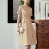 Women's Korean Style Pleated Midi Dress