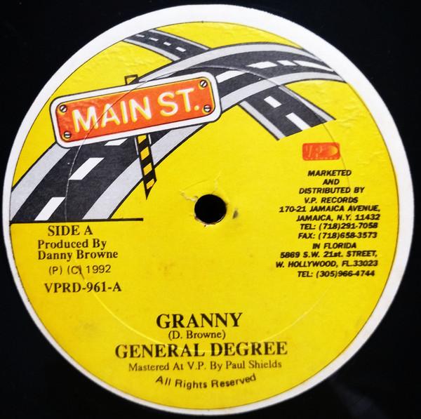 

12inch Record GENERAL DEGREE MAJOR BONES Granny Wok Your Body VPRD961 Main St. 1992 US Reggae Ska Dub Used