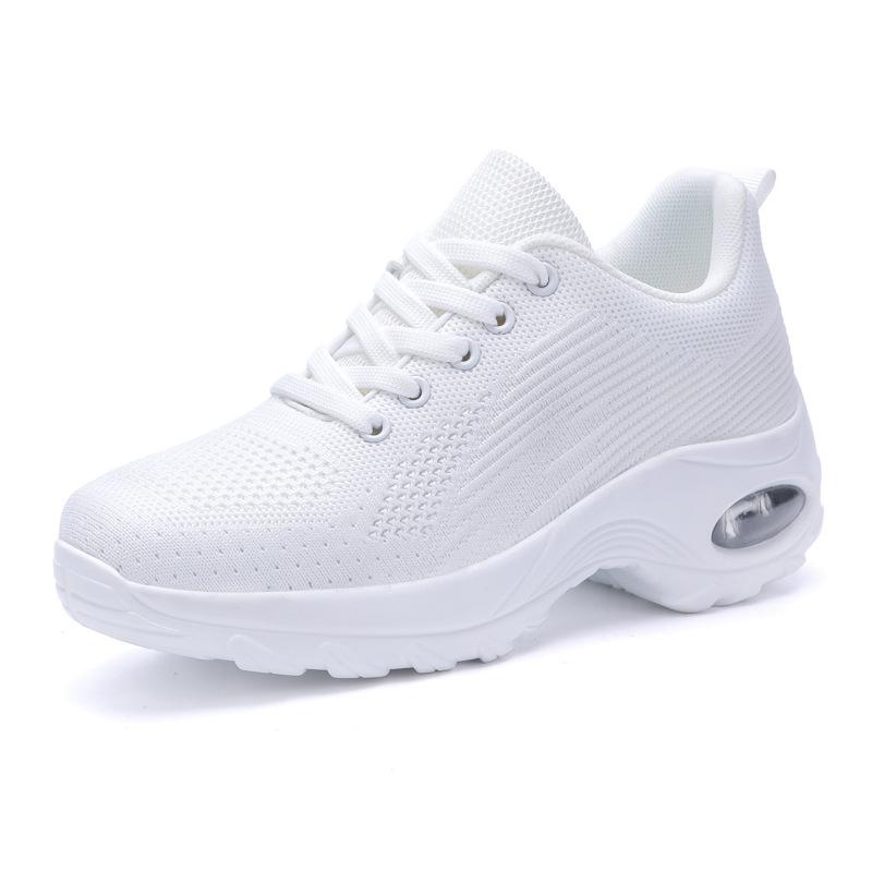 Женская обувь большого размера на толстой подошве мягкая подошва белые туфли одинарная обувь сетчатая обувь с воздушной подушкой обувь для путешествий танцев бега спортивная обувь для женщин 35 2776₽
