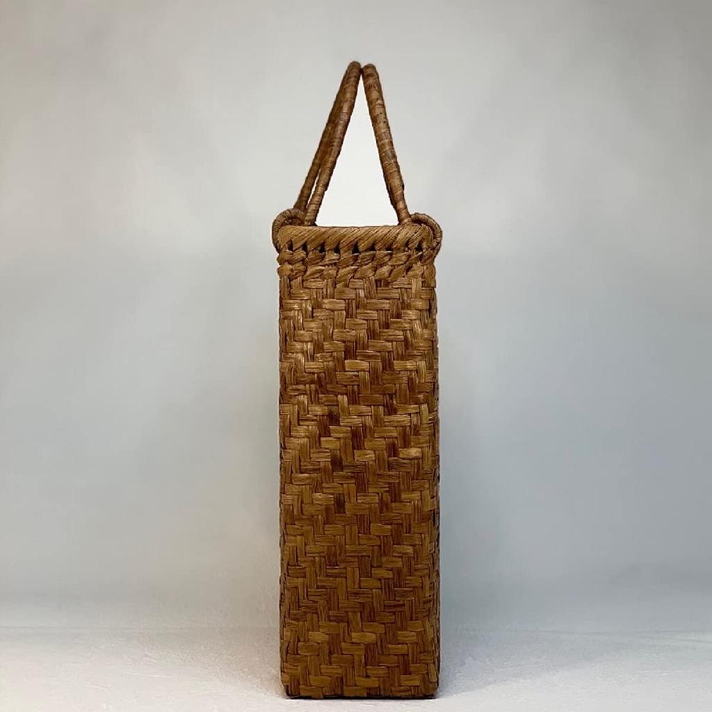 Basket Bag Handmade Wild Grape Bag Basket Bag Tote Bag with Inner Fabric 31cm X Height 24cm X Depth Stylish Japanese Style Kimono Yukata Clothes [Wild