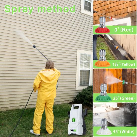 Car Washer Electric Pressure Washer 100BAR Power Washer with 5 Color Nozzle 1400W High Pressure Washer Cleaner