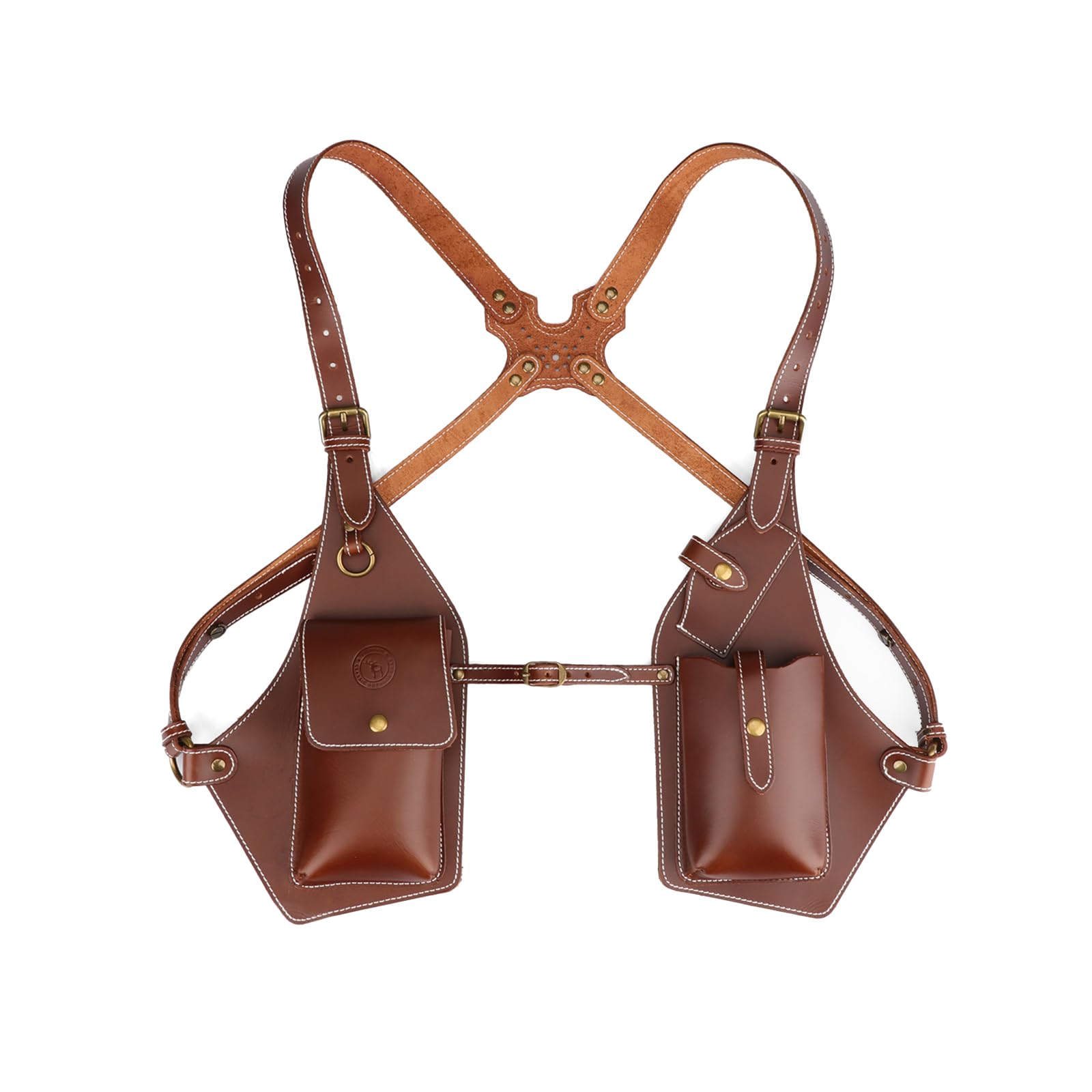 

TOURBON Регульована шкіряна сумка-кобура з наплічною кишенею для телефону та подвійним плечовим чохлом, протикрадіжна кишеня, гаманець,