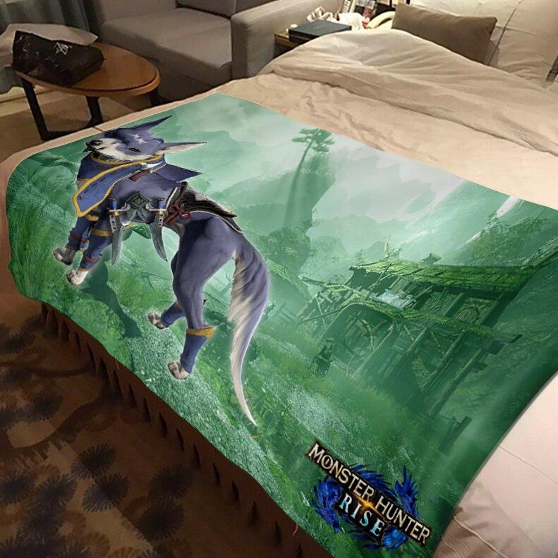 Monster Hunter Game Throw Blanket Bedspread Bed Plaid Rug Bed Covers Sofa Blanket Plaid Blanket Thermal Children'S Blankets