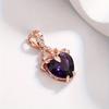 Elegant Heart-Shaped Amethyst Pendant Necklace with Golden-Tone Clasp – Sparkling Purple Gemstone Jewelry for Women, Perfect for Casual or Formal Occa