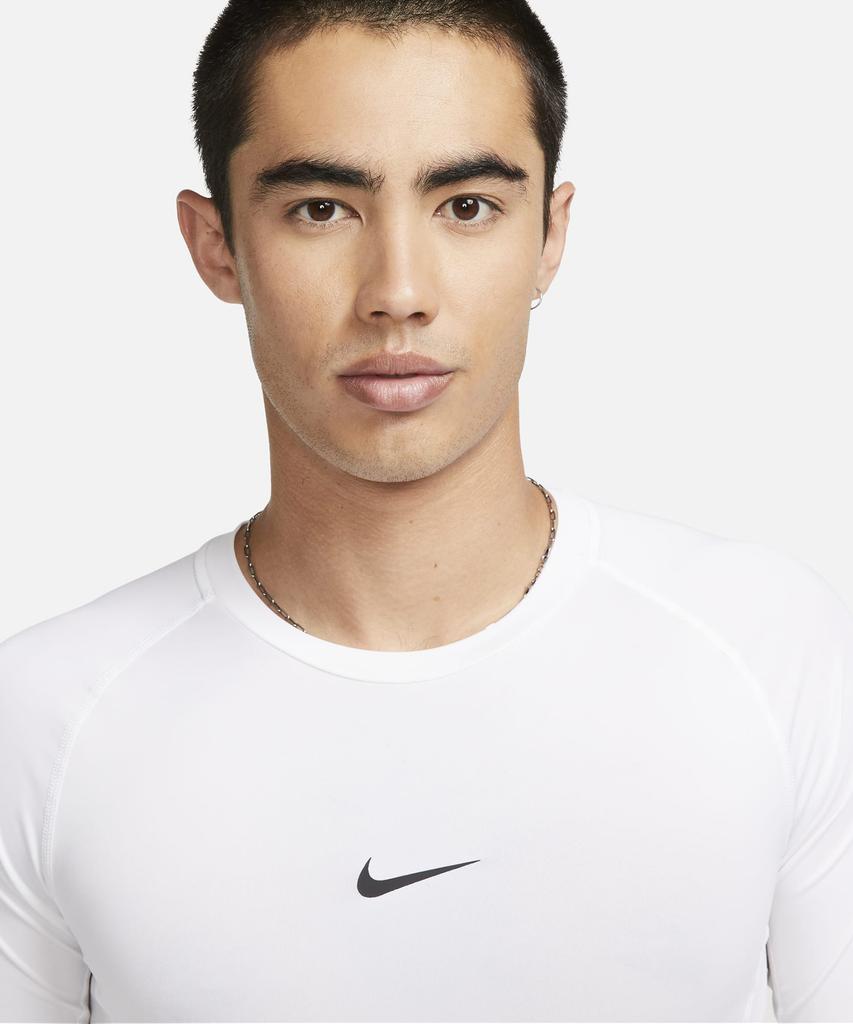 Nike Pro Dri-Fit Tight Long Sleeve Fitness Top M - White:Black / Fb7920-100
