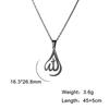 Islamic Muslim Allah Layered Necklaces for Women Stainless Steel Charm Water Drop Heart Shape Allah Pendant Double Layer Necklace Islamic Jewelry