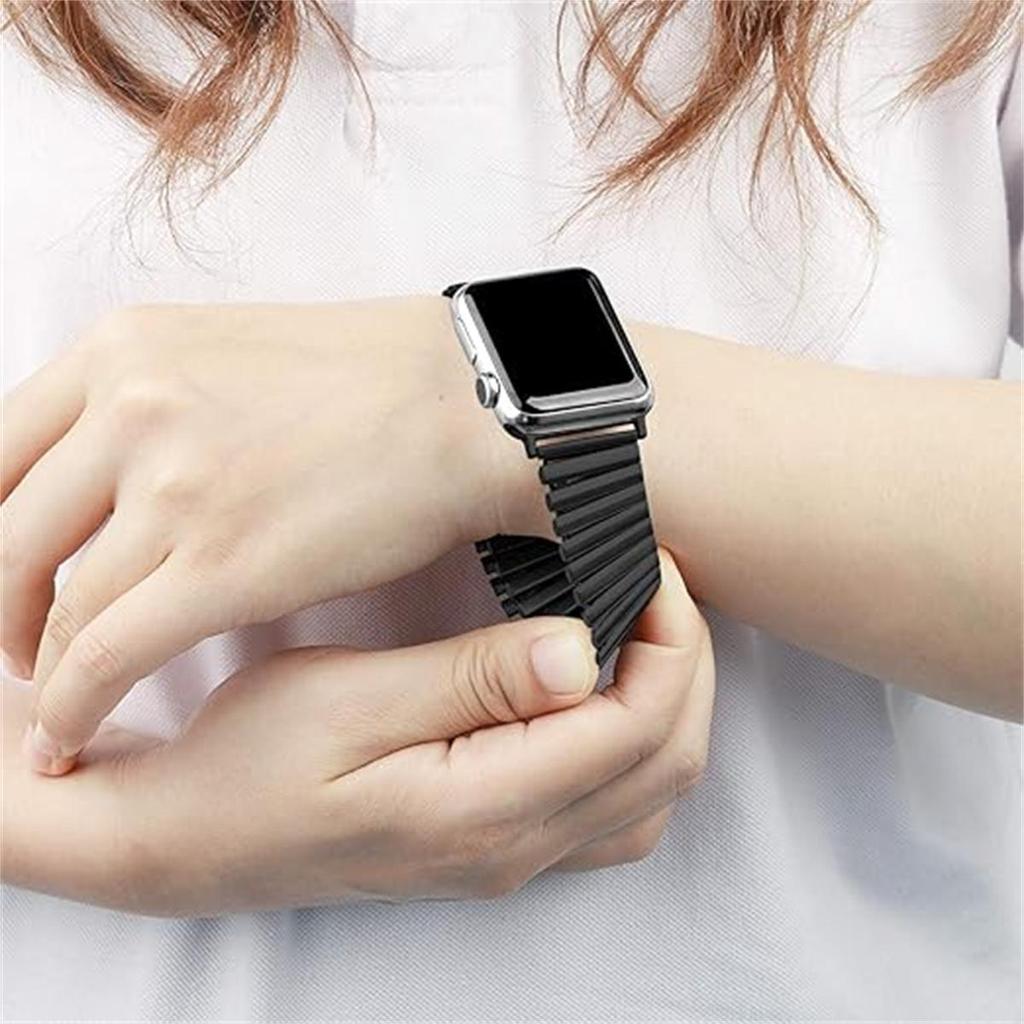 Elastisk klokkerem for Iwatch 38mm 40mm 41mm 44mm 42mm 45mm 49mm rustfritt stålbånd for Apple Watch Series 8 7 6 5 4 3 2 1 Se Expansion Luxury