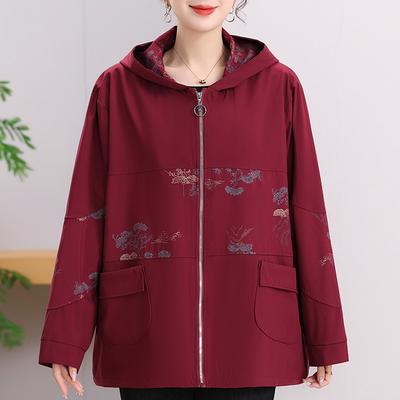 Giacche da donna di mezza età con cappuccio oversize capispalla primavera autunno taglie forti abbigliamento da donna