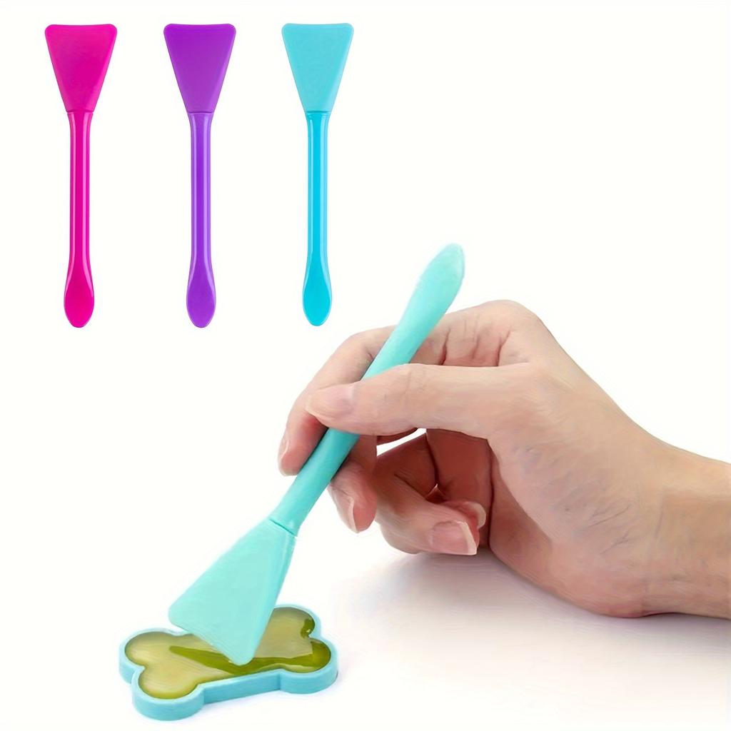 1pc Multi-Color Soft Silicone Brush Perfect for DIY Resin Crafts, Glue Mixing & Easy Cleaning - Versatile Scraper Tool with Ergonomic Handle