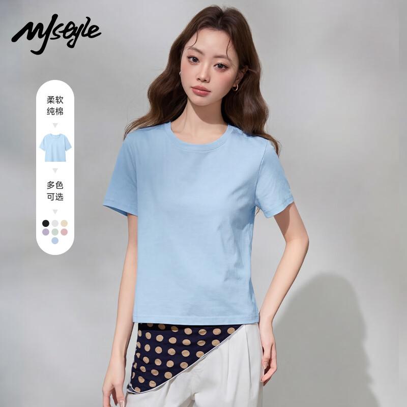 MJ STYLE Women s Pure Cotton Short Sleeve T-Shirt L