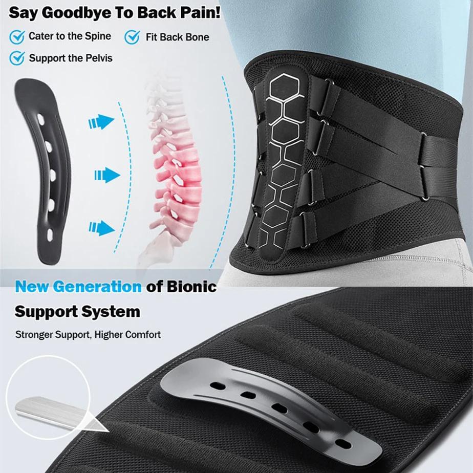 Sports Belt Back Plate Waist Waist Waist Support Belt Ergonomic Design for Intervertebral Sciatica for Men and Women