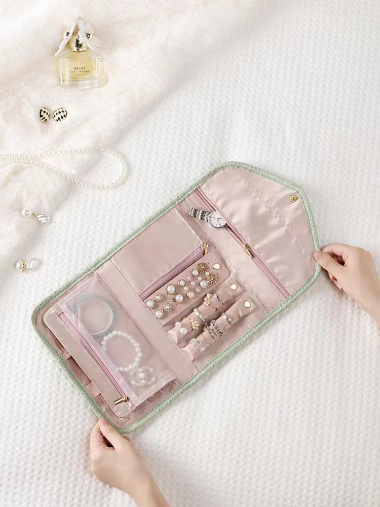 Portable Folding Jewelry Bag - Multifunctional Travel Necklace & Earring Organizer