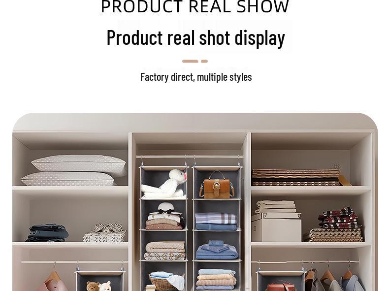 Multi-layer Foldable Non-woven Hanging Storage Bag for Wardrobe