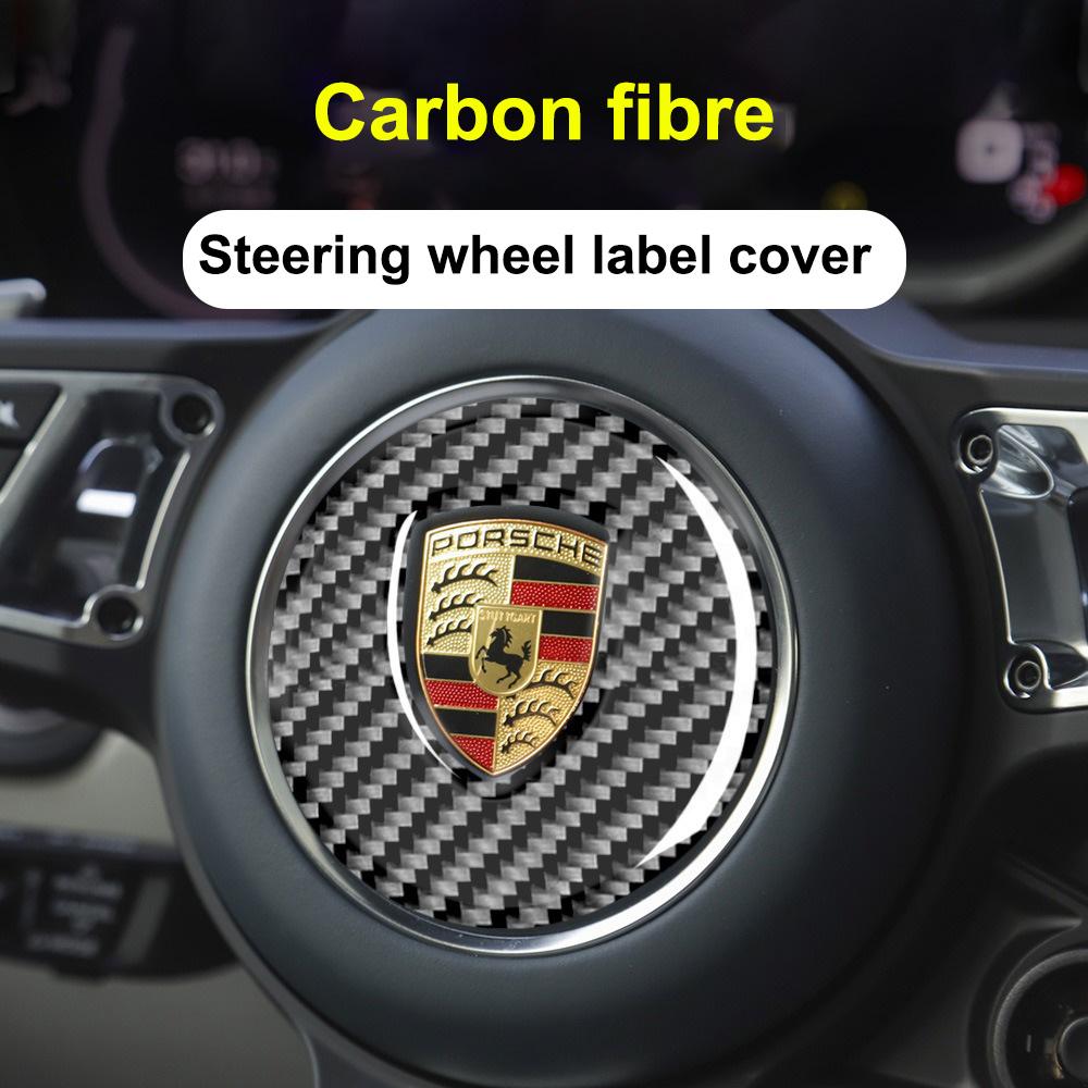Carbon Fiber Patterned Car Steering Wheel Sticker Suitable For Porsche Panamera Carman Macann Bobst Cayenne 911 981 991 970 996 LG4