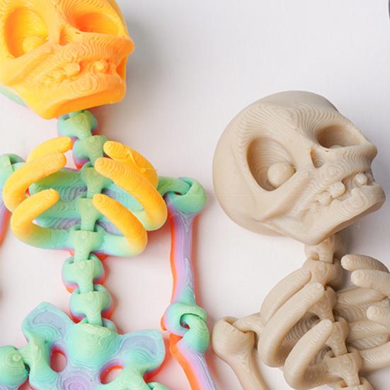 Gothic Skeleton Refrigerator Stickers Posable Skeleton Man 3D Printed Fridge Magnet Decals Halloween Decor Educational Tool