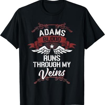 Le sang d'Adams coule dans mes veines - T-shirt familial avec nom de famille