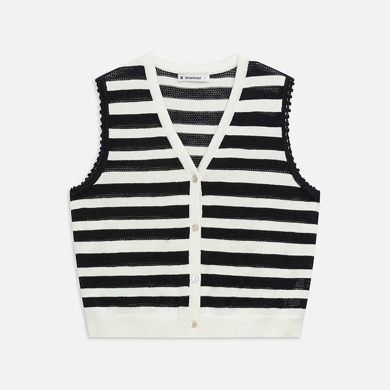 Broadcast Women's Striped V-Neck Knit Vest