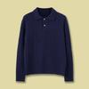 Women's Retro Long Sleeve Cable Knit Sweater with Chest Embroidery - RL Lapel Polo, 2026 Autumn/Winter Collection