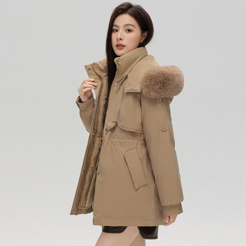 Women's clothing thickened pie overcomes women's short winter new big fur collar slim and thin cotton clothes women's coat