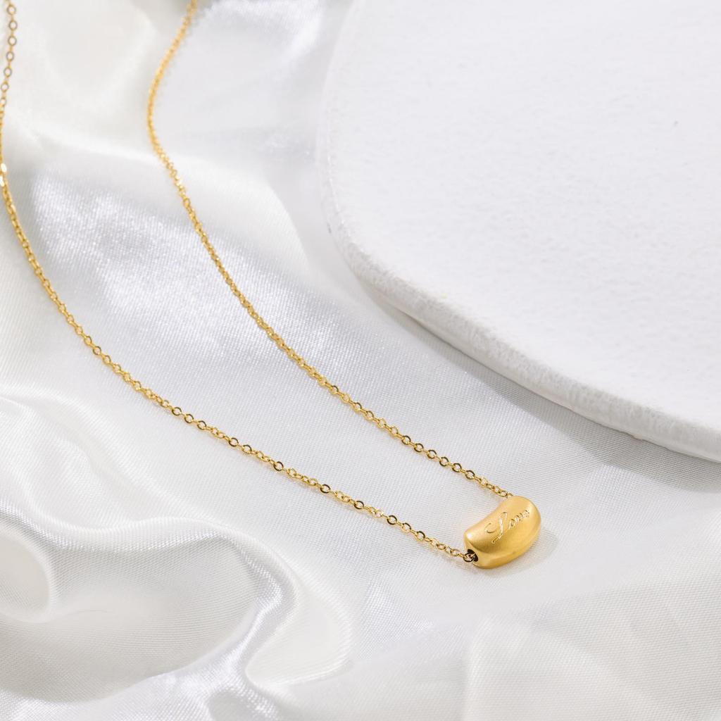 Gold Acacia Bean Necklace Titanium Steel Love Necklace Does Not Fade Gift