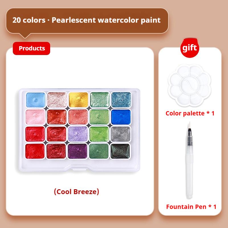 20/36/98 Farben Perlmutt-Aquarellfarbe - Intensiver Glanz Lichtechtheit Metallische Aquarellfarbe Set Glitzer Solide Pigmente