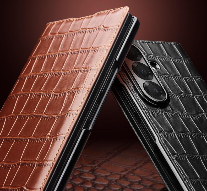 Étui à rabat magnétique en cuir véritable Chali pour Samsung Galaxy Z Fold7