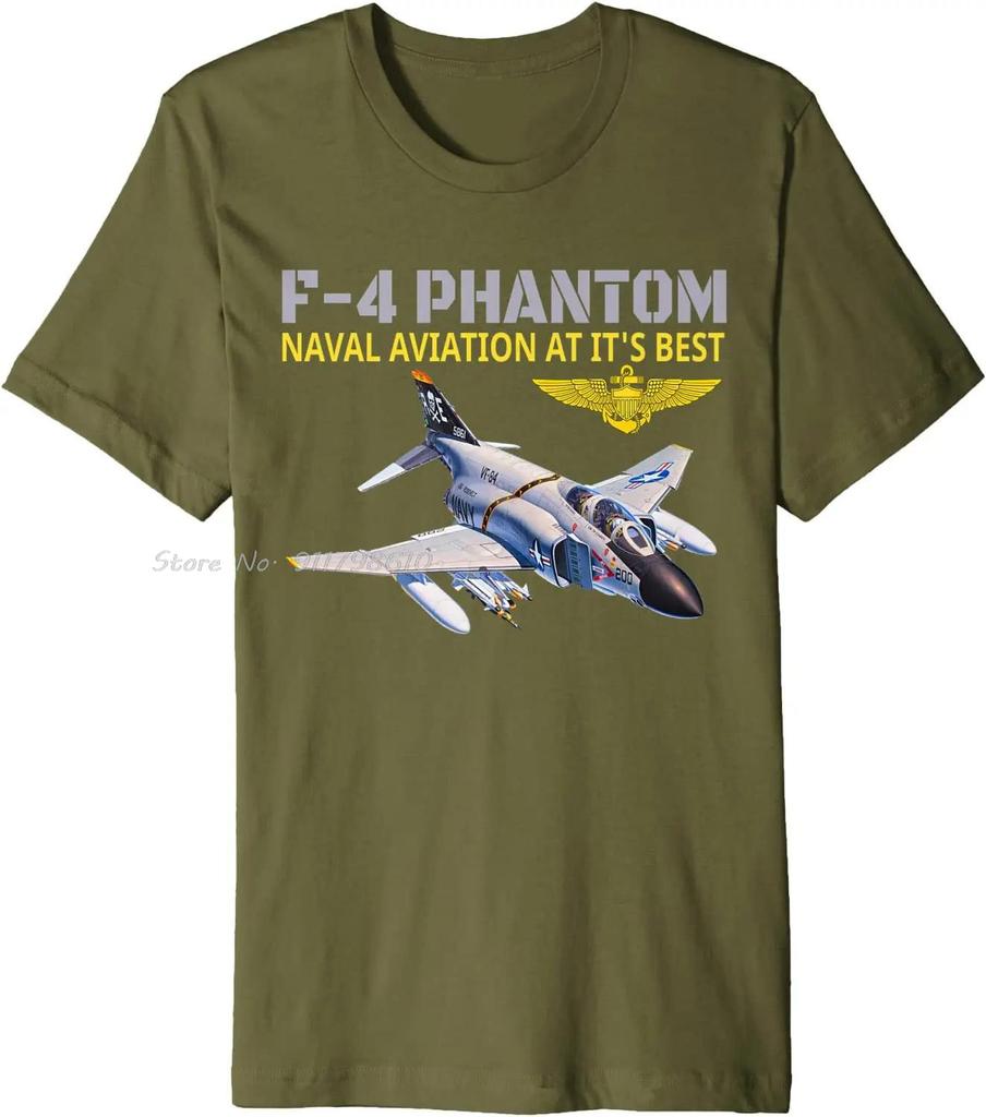 Oversized T-shirt Naval Aviation F-4 Phantom Jet Interceptor And Fighter-bomber Cotton Tshirt Unisex Tops Tees Men's Clothing