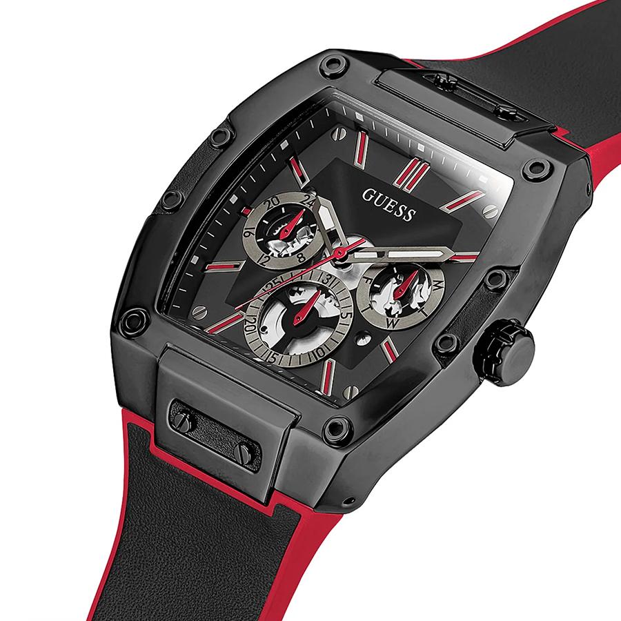 Men's Stylish Business Casual Three-Eye Multi-Function Dial Silicone & PU Leather Strap Quartz Watch GW0202G7