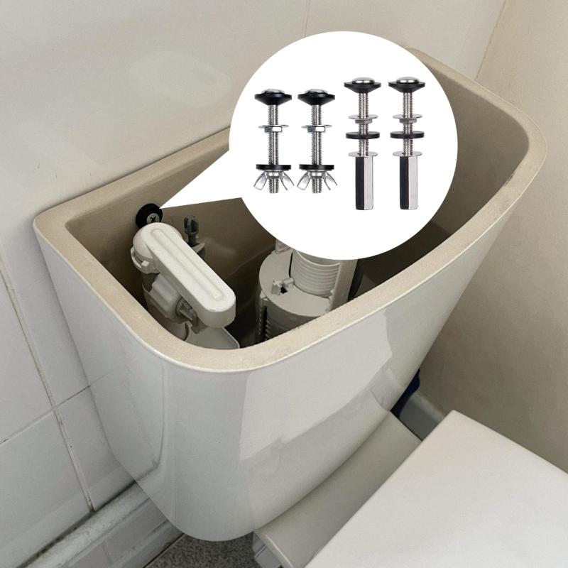 General Use Toilet tanks Repair set with Extended Steel Nuts & Rubber Washers Toilet tanks Mounting for Secure Sealing