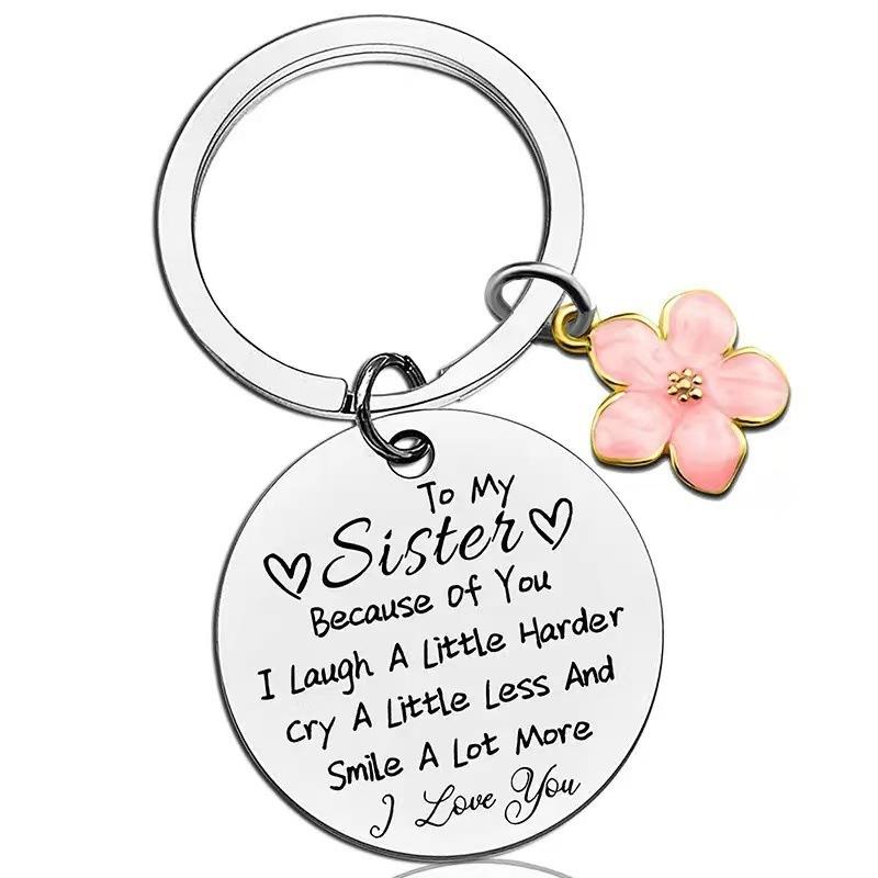 Mothers Day Gift Heart Metal Stainless Steel Keychain Birthday Christmas Grateful Gift Stainless Steel Keychain for Backpack Bag Pendant