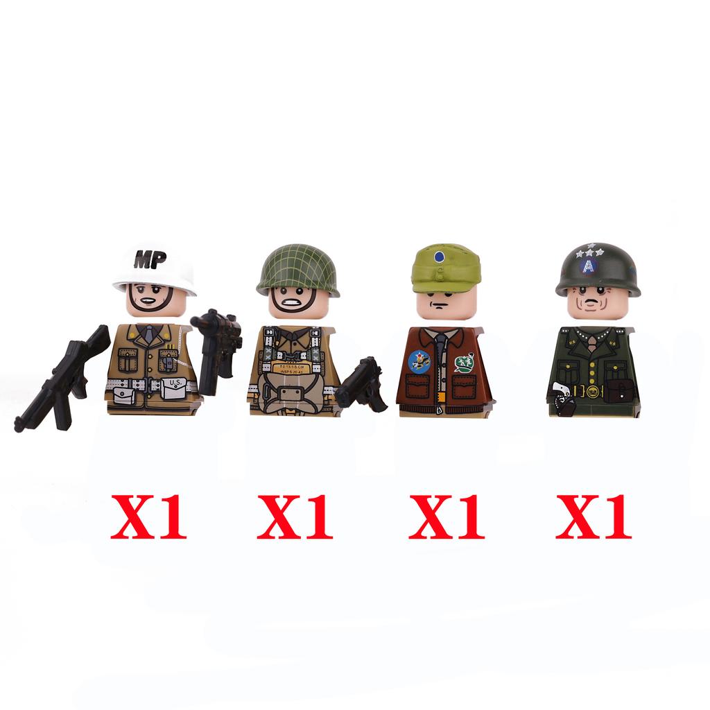 Military Soldier Figure Building Blocks British US French Army Weapons 101 Airborne Division Officer Infantry M1 Toys Gifts D126