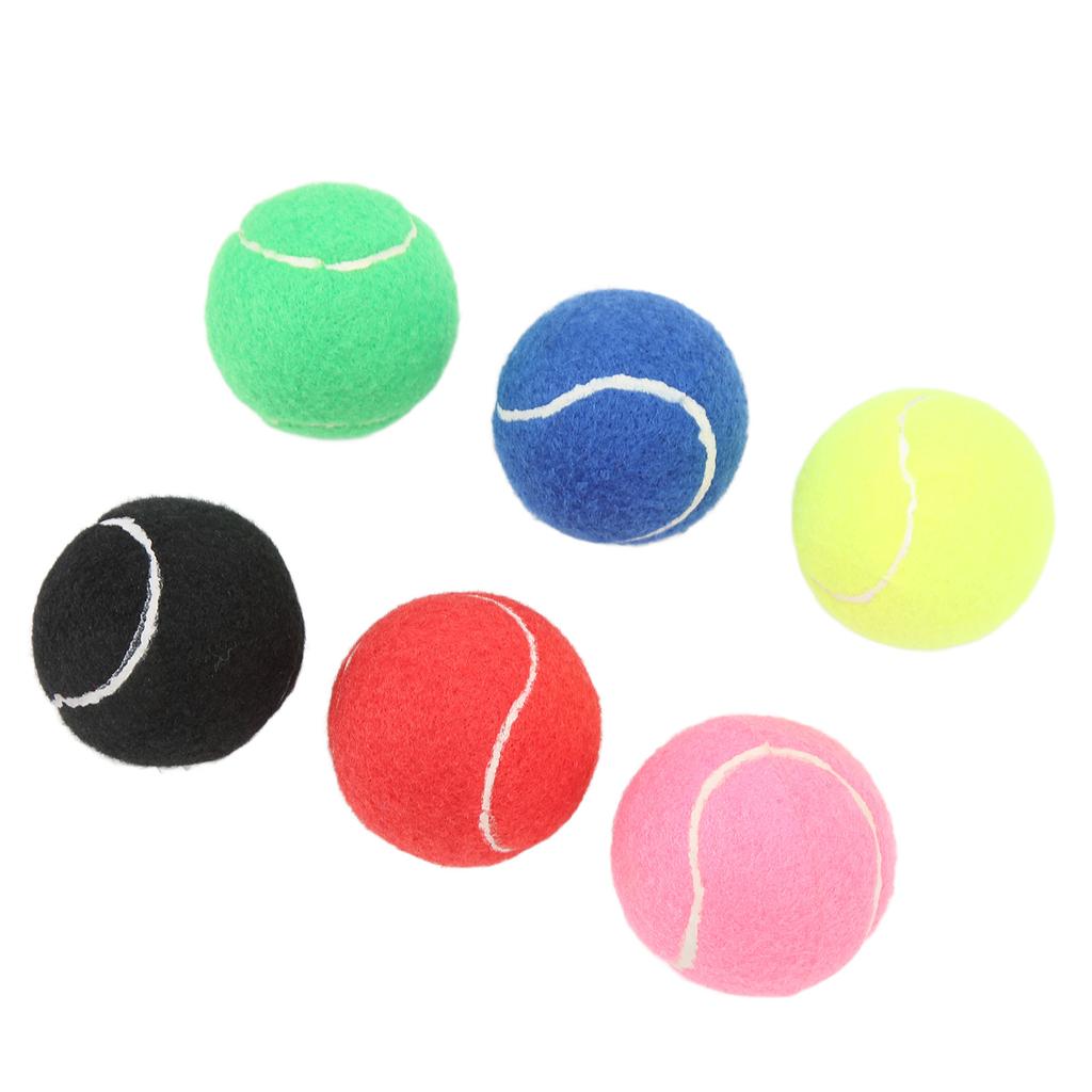 6Pcs Tennis Training Balls Multicolor Cashmere and Rubber Tennis Ball Set for Clubs Youth Training