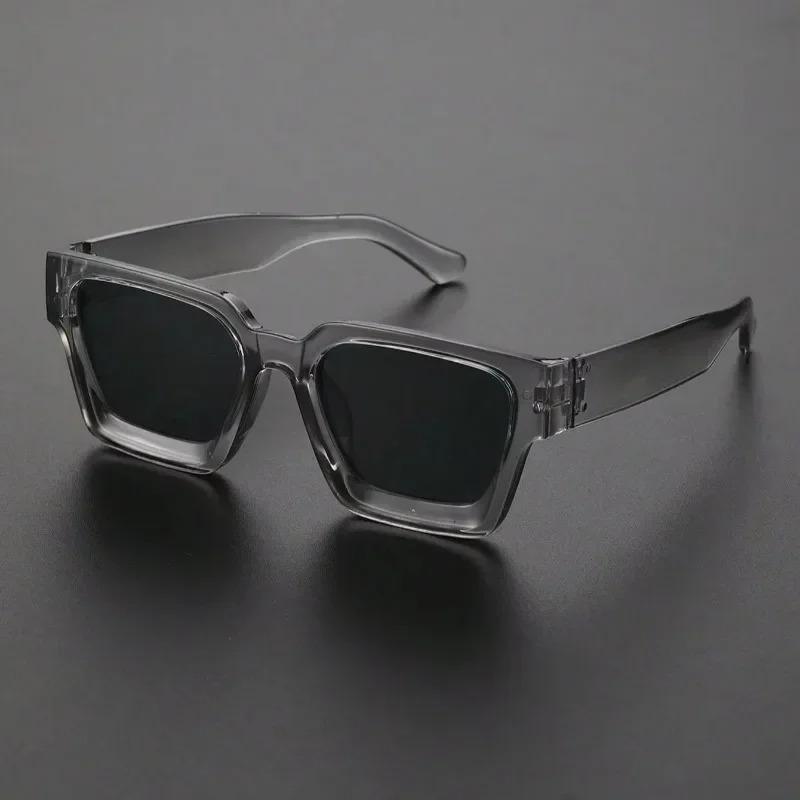 1PC Unisex Plastic Fashion Square Frame Sunglasses For Street Pography And Beach Trips Driving Accessories