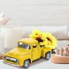 BESPORTBLE Farmhouse Yellow Truck, Vintage Truck Decor Yellow Truck with Flowers Rustic Metal Decorative Truck with Flowers for Home Table Decoration