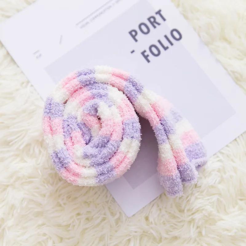 Soft Coral Fleece Knee Socks Winter Warm Girl Women Cute Cartoon Animal Stockings Striped Cozy Thigh High Christmas