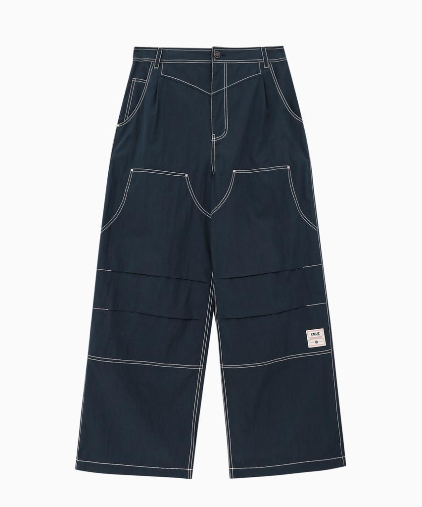 Jenyujeu Stitch Liner Parachute Pants - Navy