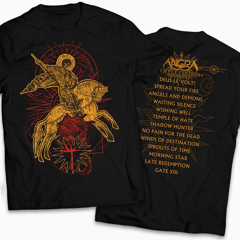 Y2k Angra Flammen-Göttin Band Brasilianischer Power Metal Rock Punk Stil Europäisches High Street Retro Kurzarm Herren T-Shirt