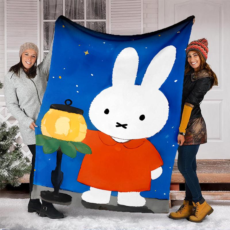Miffy printed blanket—lightweight,soft,warm;versatile blanket all seasons—perfect as &air-conditioning throw,nap blanket
