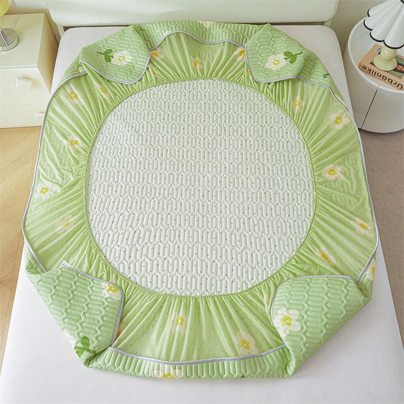 Summer Mattress Cover Cool Feeling Bedspread Thicken Fitted Sheet with Elastic Band Home Bed Cover cubre colchón (No Pillowcase)