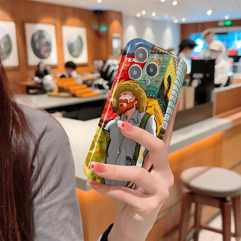 Ölgemälde Handyhülle für Samsung Galaxy S20 FE 5G A52 iPhone 11 15 Xiaomi Redmi VIVO OPPO Realme Huawei Infinix stoßfeste Ultra Slim Hard Cover