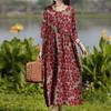 Dámske šaty v etnickom štýle Letné s potlačou veľkých rozmerov nad kolená Dlhé šaty so sedemštvrťovým rukávom