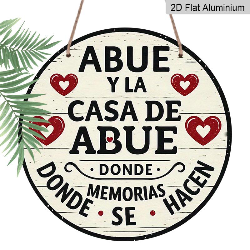 

2D Flat, 1pc, 7.87x7.87 Inch 2D Flat Round Aluminum Sign, Vintage Grandma s House Aluminum Plaque, Warm Memories Decorative Sign for Living Room 1pc