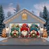 An Oversized Garage Door Banner Featuring a Charming Christmas Dwarf Design