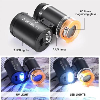 60X Jewelers Eye Loupe Identification Antique Scale Magnifying Glass New Mini Pocket Microscope