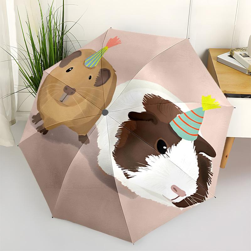 1pc Capybara, Party Hats Automatic Folding Umbrella - 8-Rib Automatic Open/Close, Large Canopy Birthday Festival Gift Yy251217170