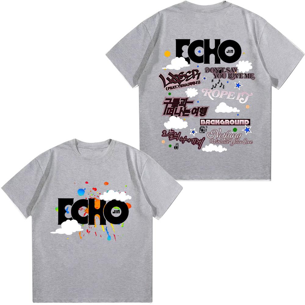 Echo Album T Shirts Jin Dont Say You Love Me Tees Jin Printed Women's T-Shirts Short-Sleeved Cotton Casual Fashion Tops