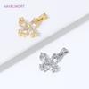 18K Gold Plated Brass Star Cross Charms Pendants For Necklace Making,Inlaid Zircon Decorative Pendants,DIY Jewelry Accessories