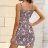 Summer New Flowers, Butterflies, and Thermal Geometry  Patterns  Print Sleeveless Bodycon Dress with Pockets Sexy Slim Fit Elegant Party Dress